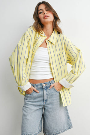 Yellow w/Blue White Stripes