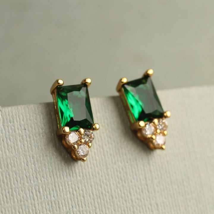 Art Deco Emerald Stud Earrings: Cloche + Cork – Moxie Mercantile