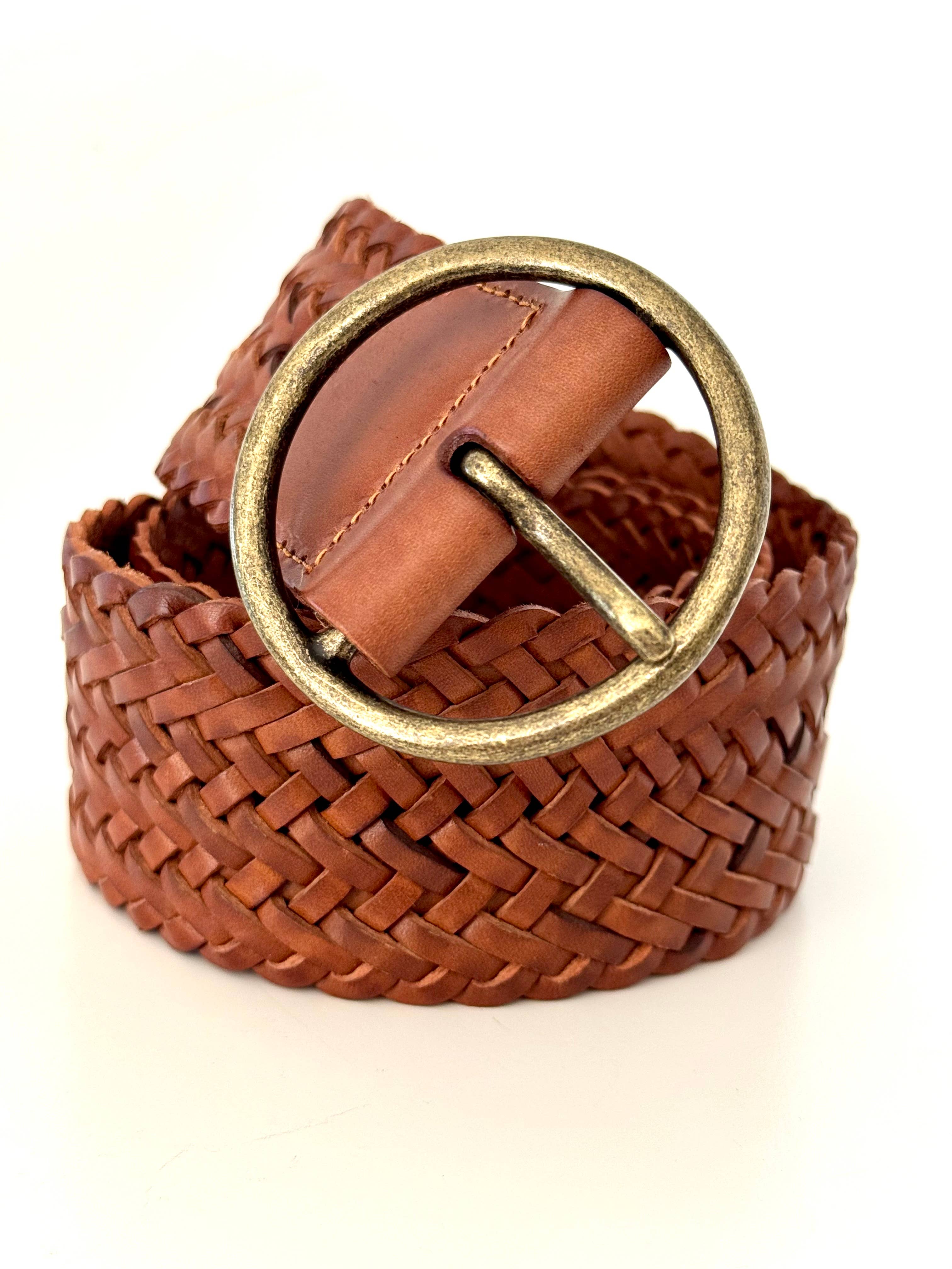 Classic Wide Braided Leather Belt  Moxie Mercantile