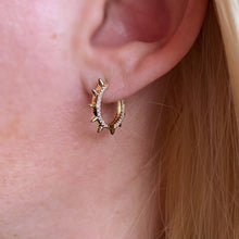 Load image into Gallery viewer, Spiked CZ Hoop Earrings

