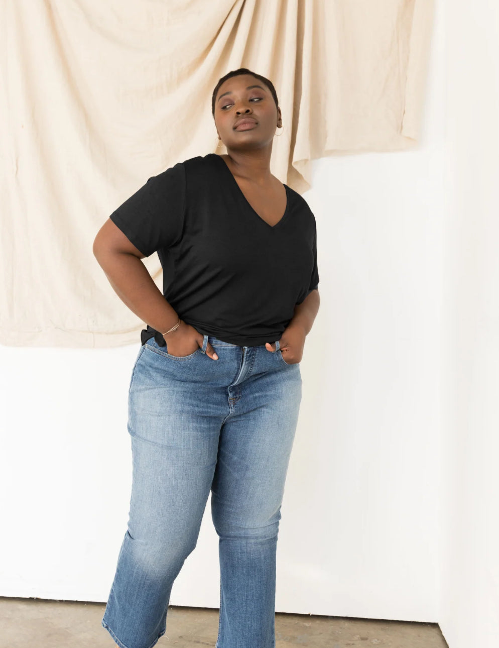 Meghan Drapey V-Neck Tee