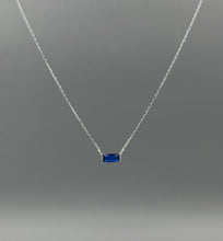 Load image into Gallery viewer, Baguette Birthstone Necklace- Silver
