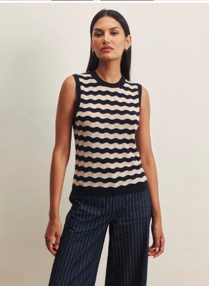 Navy/Opal Stripe