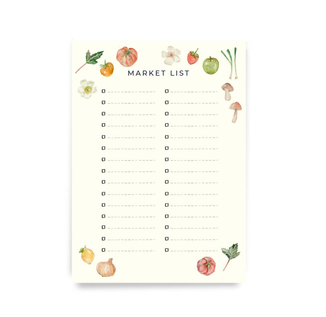 Market List Notepad – Moxie Mercantile