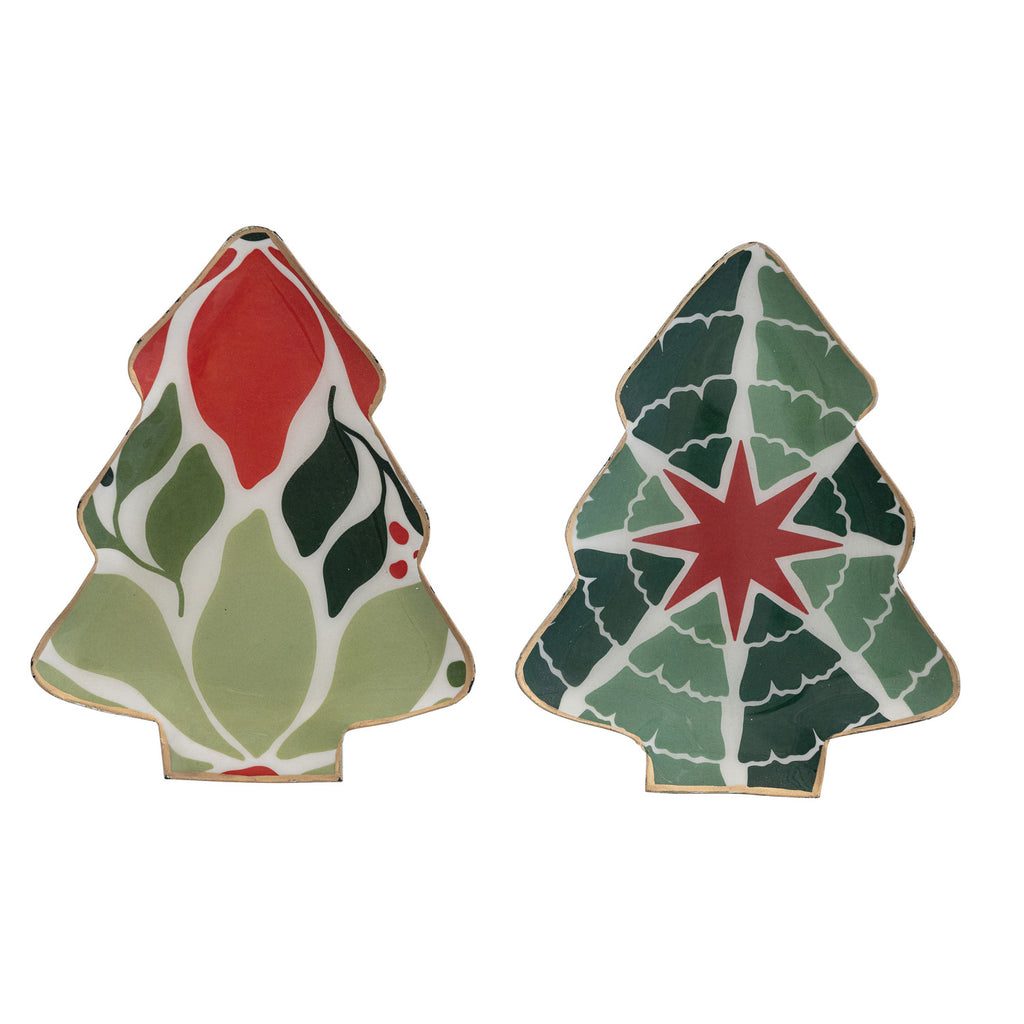 Enameled Metal Tree Shaped Tray  2 Styles