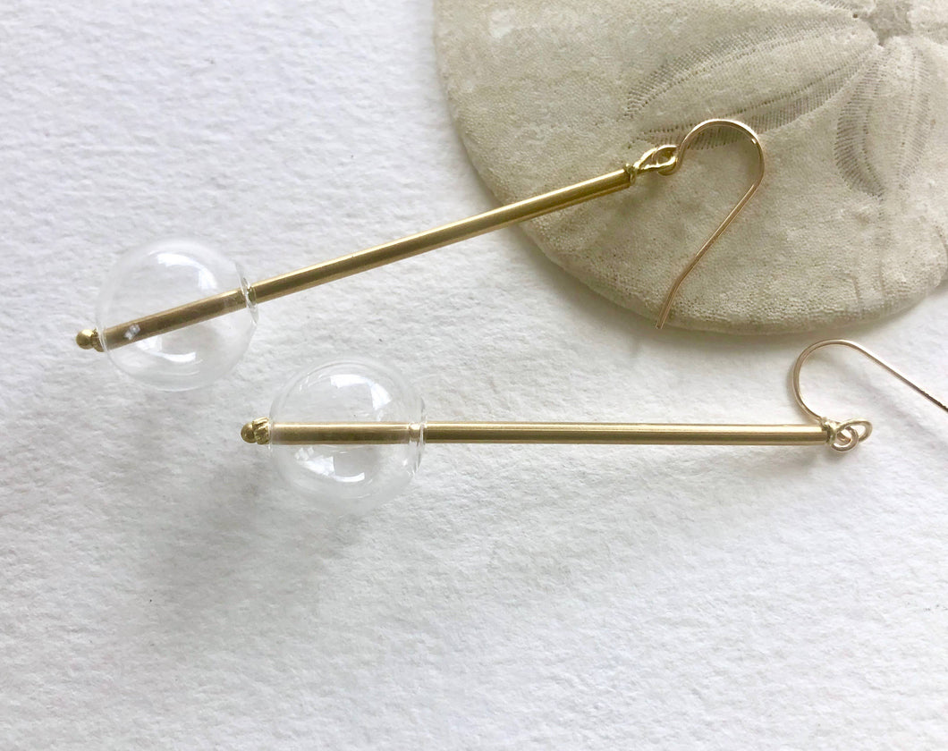 Glass Bubble Sphere Earrings