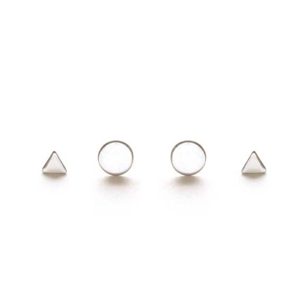 Geometric Combo Studs- Sterling Silver