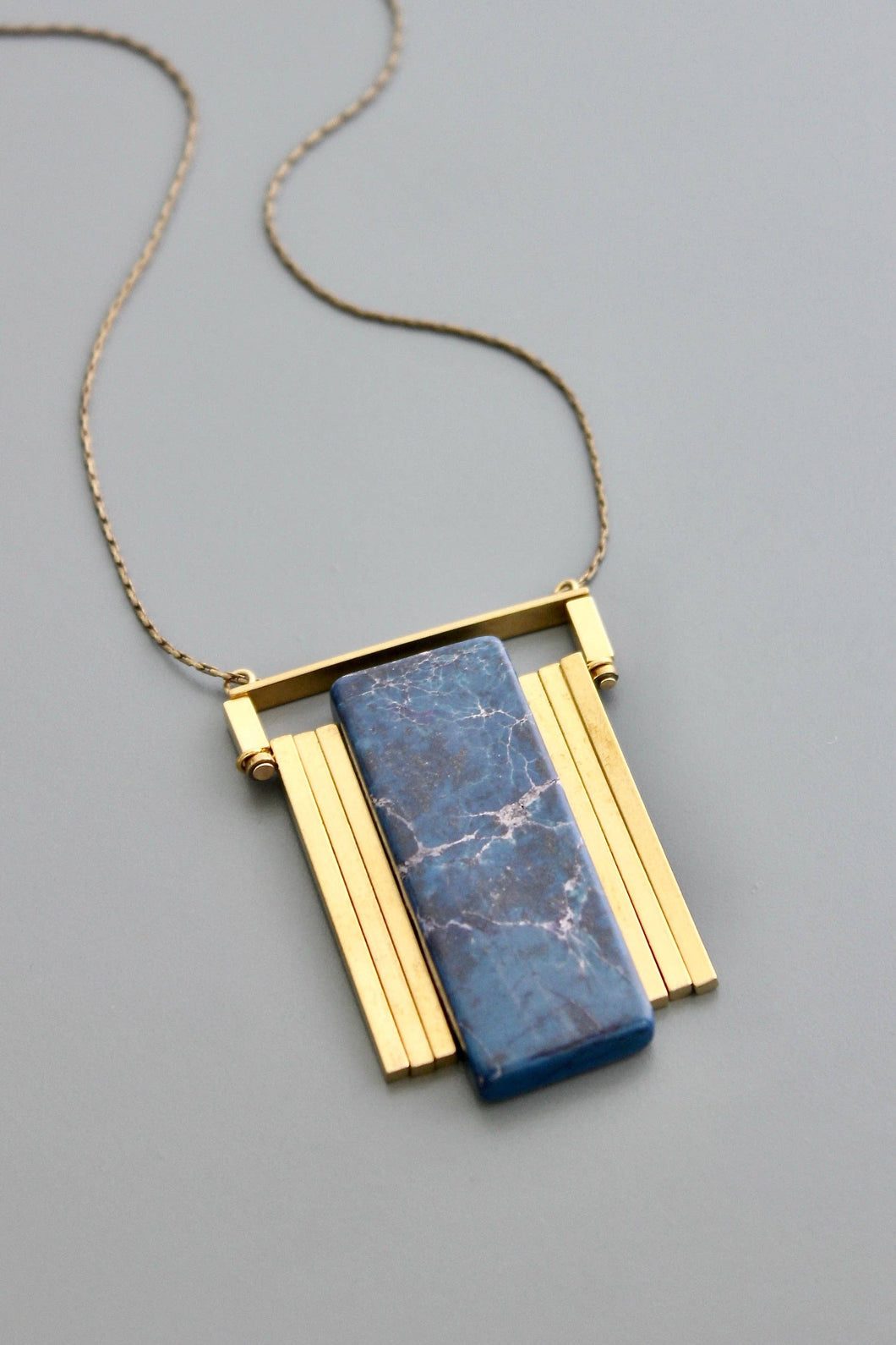 FER424 Geometric jasper pendant necklace