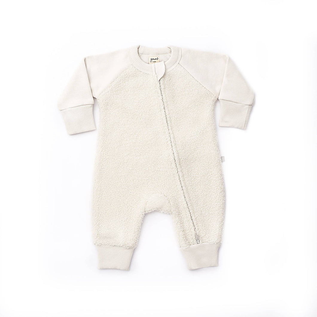 Sherpa Baby Bunting One-Piece - Alabaster