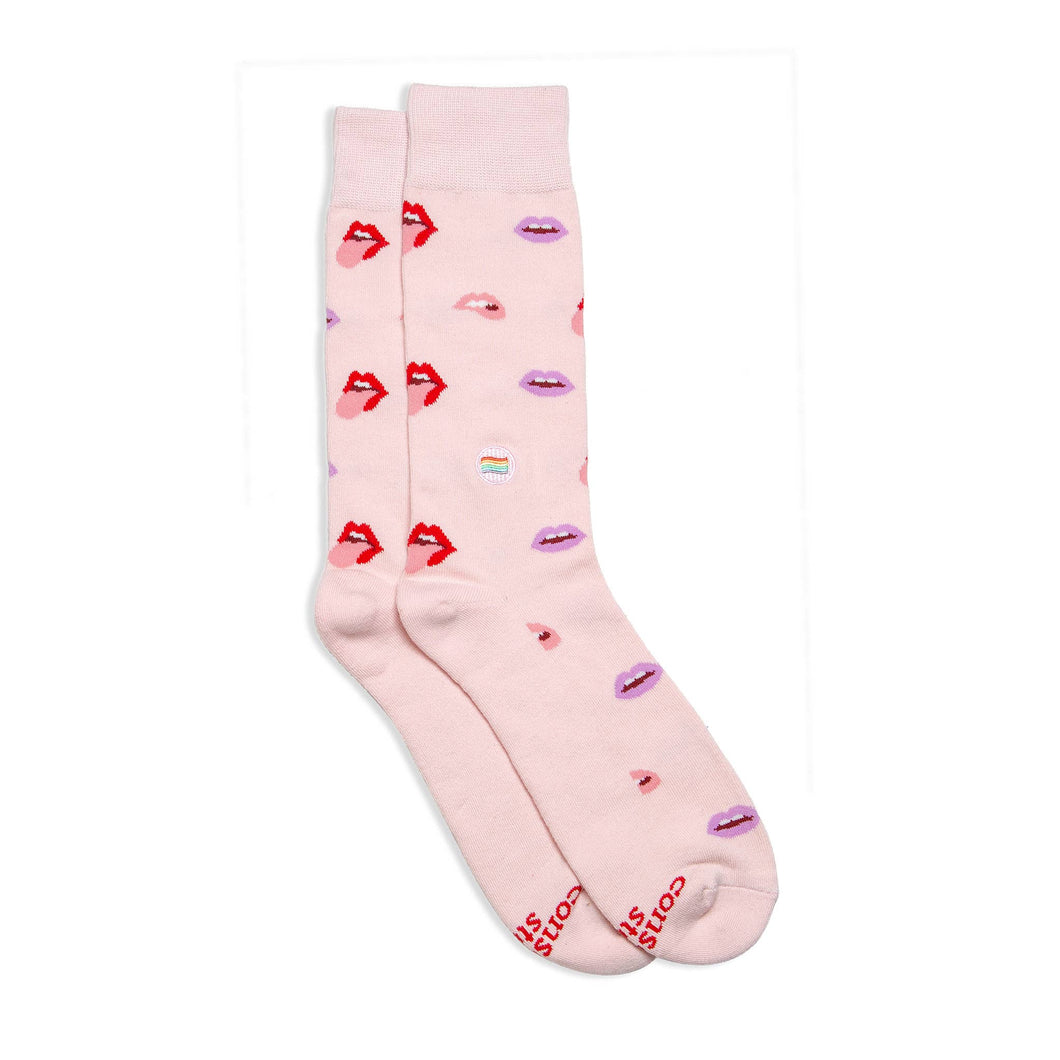 Organic Socks that Save LGBTQ Lives light pink