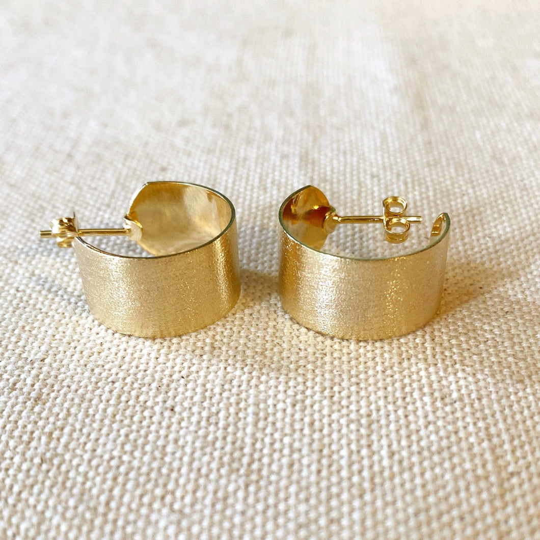 Brushed Half Hoop Earrings