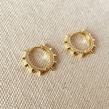 Load image into Gallery viewer, Spiked CZ Hoop Earrings
